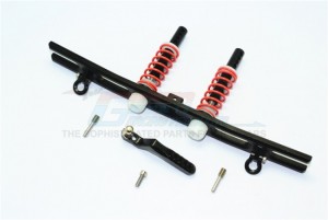 ALUMINIUM REAR BUMPER ABSORBER D-RINGS TOW HOOK 1/10 ELECTRIC 4WD TRX4 DEFENDER TRAIL CRAWLER - Black - TRX4330R-BK