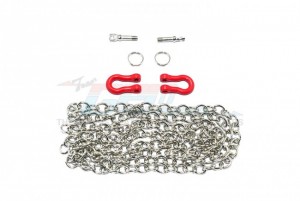 METAL TOWING RINGS W/CHAIN FOR CRAWLERS - Silver - ZSP006-S