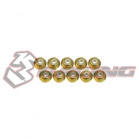 2mm Aluminum Flanged Lock Nuts (10 Pcs) - 3RAC-NF20/GO