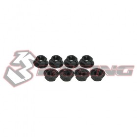 3RACING 3RAC-NS40 4mm Aluminum Locknut Serrated (8pcs) - 3RAC-NS40/BL