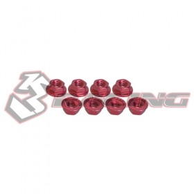 3RACING 3RAC-NS40 4mm Aluminum Locknut Serrated (8pcs) - 3RAC-NS40/RE