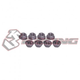 3RACING 3RAC-NS40 4mm Aluminum Locknut Serrated (8pcs) - 3RAC-NS40/TI