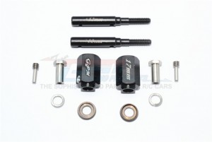 GPM TRX4017/+12 HARDEN STEEL EXTENDED LENGTH F/R STUB AXLE+17MM HEX 1/10 ELECTRIC 4WD TRX4 DEFENDER TRAIL CRAWLER - Black - TRX4017/+12-BK