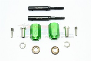 GPM TRX4017/+12 HARDEN STEEL EXTENDED LENGTH F/R STUB AXLE+17MM HEX 1/10 ELECTRIC 4WD TRX4 DEFENDER TRAIL CRAWLER - Green - TRX4017/+12-G