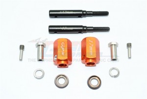 GPM TRX4017/+12 HARDEN STEEL EXTENDED LENGTH F/R STUB AXLE+17MM HEX 1/10 ELECTRIC 4WD TRX4 DEFENDER TRAIL CRAWLER - Orange - TRX4017/+12-OR