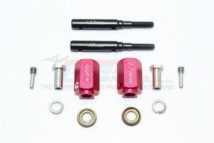 GPM TRX4017/+12 HARDEN STEEL EXTENDED LENGTH F/R STUB AXLE+17MM HEX 1/10 ELECTRIC 4WD TRX4 DEFENDER TRAIL CRAWLER - Red - TRX4017/+12-R