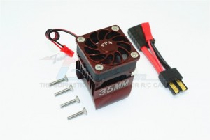 GPM TRX4018FAN ALUMINUM 35MM MOTOR HEATSINK WITH COOLING FAN 1/10 ELECTRIC 4WD TRX4 DEFENDER TRAIL CRAWLER - Brown - TRX4018FAN-BR
