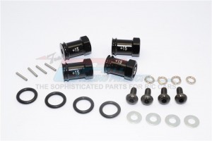 GPM ERV010/+15MM ALLOY HEX ADAPTOR +15MM TRAXXAS 1/16 MINI E-REVO - Black - ERV010/+15MM-BK