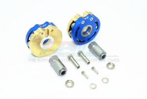 BRASS PENDULUM WHEEL KNUCKLE AXLE WEIGHT WITH ALLOY LID + 23MM HEX ADAPTER 1/10 ELECTRIC 4WD TRX4 DEFENDER TRAIL CRAWLER - Blue - TRX4023DX-B