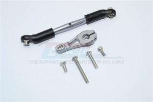 GPM TRX416025 ALUMINUM SERVO HORN WITH STEERING LINK 1/10 ELECTRIC 4WD TRX4 DEFENDER TRAIL CRAWLER - Gun silver - TRX416025-GS