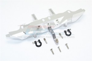 ALUMINIUM REAR BUMPER WITH D-RINGS 1/10 ELECTRIC 4WD TRX4 DEFENDER TRAIL CRAWLER - Silver - TRX4330RA-S