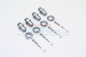 ALUMINUM 17MM HEX ADAPTERS FOR FRONT / REAR 1/10 ELECTRIC 4WD TRX4 DEFENDER TRAIL CRAWLER - Gun sivler - TRX4/17X19/2-GS