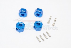 GPM GT010/12X9MM ALUMINUM HEX ADAPTERS 9MM THICK 1/10 4WD FORD GT4-TEC 2.0 - Blue - GT010/12X9MM-B