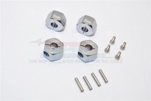 GPM GT010/12X9MM ALUMINUM HEX ADAPTERS 9MM THICK 1/10 4WD FORD GT4-TEC 2.0 - Gun silver - GT010/12X9MM-GS