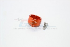 ALUMINUM FRONT OR REAR DIFFERENTIAL CASE 1/8 4WD E6 III HX MONSTER TRUCK EP #505005 - Orange - E6011-OR