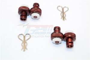 ALUMINIUM FRONT & REAR MAGNETIC BODY MOUNT 1/8 4WD E6 III HX MONSTER TRUCK EP #505005 - Brown - E6201FR-BR
