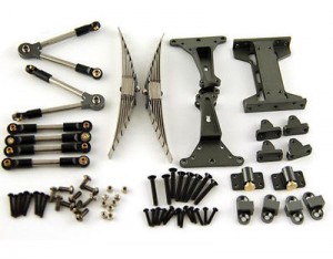 Optional Alu Twin Rear Suspension Axle Set For Tamiya 1/14 Tractor Dumper Truck - HH-UP0078