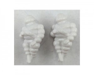 Plastic Decolation Michelin Doll 2pcs White For Tamiya 1/14 Tractor Dumper Truck - HH-UP0086