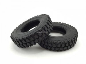 22mm Rubber Narrow Offroad Tyre W/ Sponge Insert For Tamiya 1/14 Tractor Truck - HH-SP0007