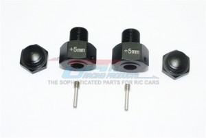 GPM SB010/+5MM ALUMINUM HEX ADAPTER (+2MM) 1/6 4WD SUPER BAJA REY 4X4 PERFORMANCE DESERT - Black - SB010/+5MM-BK