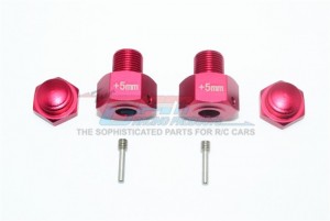 GPM SB010/+5MM ALUMINUM HEX ADAPTER (+2MM) 1/6 4WD SUPER BAJA REY 4X4 PERFORMANCE DESERT - Red - SB010/+5MM-R
