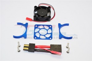 ALUMINIUM MOTOR HEATSINK WITH COOLING FAN  TRAXXAS SLASH 4X4 & LOW-CG 68086-2 - Blue - SLA018FANLCG-B