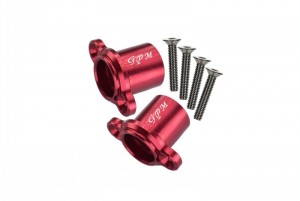 GPM BR022 ALUMINUM REAR AXLE ADAPTERS 1/10 TEAM LOSI 4WD ROCK REY BRUCHLESS ROCK RACER LOS03009T1/T2 - Red - BR022-R