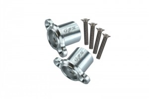 GPM BR022 ALUMINUM REAR AXLE ADAPTERS 1/10 TEAM LOSI 4WD ROCK REY BRUCHLESS ROCK RACER LOS03009T1/T2 - Silver - BR022-S
