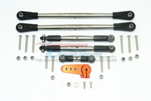 STAINLESS STEEL ADJUSTABLE TIE RODS W. ALUMINUM SERVO HORN 1/6 4WD SUPER BAJA REY 4X4 - SSB160A-OR