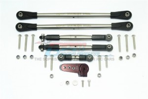 STAINLESS STEEL ADJUSTABLE TIE RODS W. ALUMINUM SERVO HORN 1/6 4WD SUPER BAJA REY 4X4 - SSB160A-BR