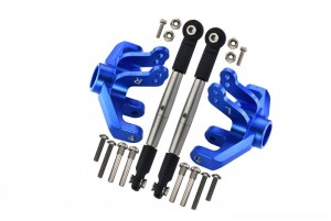 GPM BR16221 ALUMINUM FRONT KNUCKLE ARM STAINLESS STEEL ADJUSTABLE TIE RODS LOSI 1/10 BAJA REY DESERT TRUCK LOS03008 - blue - BR16221-B