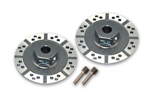 GPM BR010D/+1.5 ALUMINUM +1.5MM HEX WITH BRAKE DISK WITH SILVER LINING TEAM LOSI 1/10 BAJA REY DESERT TRUCK LOS03008 - gun silver - BR010D/+1.5-GS