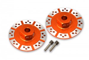 GPM BR010D/+1.5 ALUMINUM +1.5MM HEX WITH BRAKE DISK WITH SILVER LINING TEAM LOSI 1/10 BAJA REY DESERT TRUCK LOS03008 - orange - BR010D/+1.5-OR