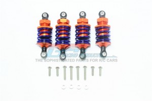 ALUMINUM FRONT (50MM)+REAR (47MM) OIL FILLED DAMPERS TRAXXAS 1/10 4WD FORD GT4-TEC 2.0 - Orange - GT4750FR-OR-P-BEBK