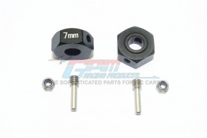 GPM MAG010/7MM ALUMINUM HEX ADAPTERS 7MM ARRMA 1/10 GRANITE 4X4 MEGA MOSTER TRUCK - BLACK - MAG010/7MM-BK