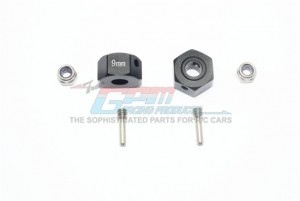 GPM MAG010/9MM ALUMINUM HEX ADAPTERS 9MM ARRMA 1/10 GRANITE 4X4 MEGA MOSTER TRUCK - BLACK - MAG010/9MM-BK