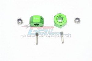 GPM MAG010/9MM ALUMINUM HEX ADAPTERS 9MM ARRMA 1/10 GRANITE 4X4 MEGA MOSTER TRUCK - GREEN - MAG010/9MM-G