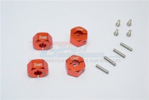 GPM GT010/12X8MM ALUMINUM REAR LOWER SUSPENSION MOUNT TRAXXAS 1/10 4WD FORD GT4-TEC 2.0 / 4-TEC 3.0 93454-4 - ORANGE - GT010/12X8MM-GS