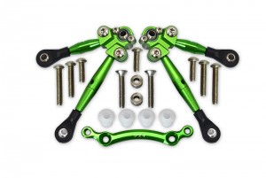 GPM GT049F ALUMINUM FRONT TIE RODS WITH STABILIZER FOR C HUB TRAXXAS 1/10 4WD FORD GT4-TEC 2.0 / 4-TEC 3.0 93054-4 - GREEN - GT049F-G