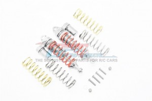GPM RUS4087F/L ALUMINUM FRONT ADJUSTABLE L-SHAPE PIGGY BACK SHOCKS 87MM TRAXXAS-1/10 RUSTLER 4X4 VXL-67076-4 - SILVER - RUS4087F/L-S-OR