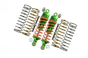 GPM RUS4087F ALUMINUM FRONT ADJUSTABLE SHOCKS 87MM TRAXXAS-1/10 RUSTLER 4X4 VXL-67076-4 - GREEN - RUS4087F-G-OR
