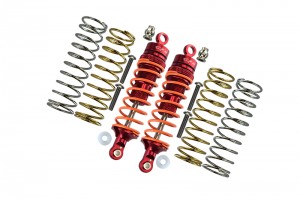 GPM RUS4087F ALUMINUM FRONT ADJUSTABLE SHOCKS 87MM TRAXXAS-1/10 RUSTLER 4X4 VXL-67076-4 - RED - RUS4087F-R-OR