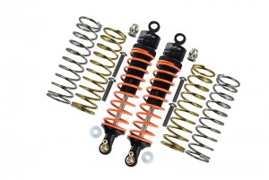 GPM RUS4102R ALUMINUM REAR ADJUSTABLE SHOCKS 102MM TRAXXAS 1/10 RUSTLER 4X4 VXL 67076 - BLACK - RUS4102R-BK-OR