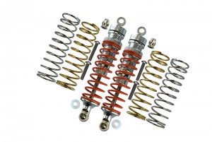 GPM RUS4102R ALUMINUM REAR ADJUSTABLE SHOCKS 102MM TRAXXAS 1/10 RUSTLER 4X4 VXL 67076 - RUS4102R-S-OR