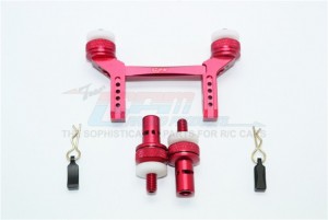 GPM ALUMINUM FRONT & REAR MAGNETIC BODY MOUNT TRX4 DEFENDER TRAIL CRAWLER - RED - TRX4201FR-R