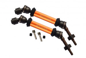 GPM SSLA1277RH STEEL ALUMINIUM REAR CVD DRIVE SHAFT WITH 12MMX6MM WHEEL HEX TRAXXAS SLASH 4X4 & LOW-CG 68086-2 - Orange - SSLA1277RH-OR