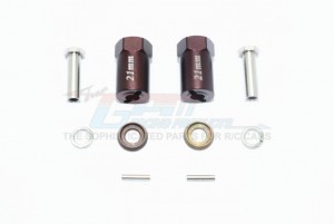 GPM ALUMINUM HEX ADAPTERS 21MM THICK 1/10 AXIAL SCX10 II - SCX010/21MM-BR