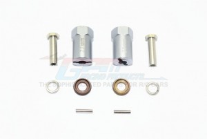 GPM ALUMINUM HEX ADAPTERS 21MM THICK 1/10 AXIAL SCX10 II - GUN SILVER - SCX010/21MM-GS