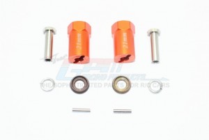 GPM ALUMINUM HEX ADAPTERS 21MM THICK 1/10 AXIAL SCX10 II - ORANGE - SCX010/21MM-OR