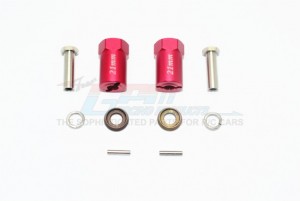 GPM ALUMINUM HEX ADAPTERS 21MM THICK 1/10 AXIAL SCX10 II - RED - SCX010/21MM-R